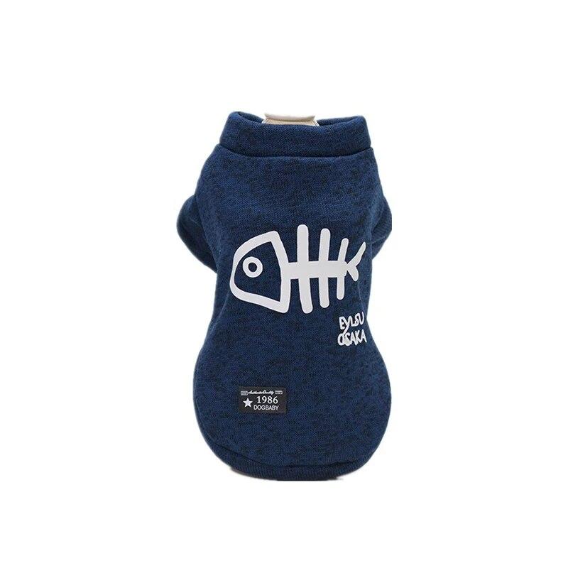 

Осенне-зимняя одежда для собак, куртка с принтом рыбьей кости, теплая куртка для домашних животных для кошек, свитер для маленьких собак, одежда для чихуахуа, Тедди, одежда для домашних животных M