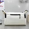 Large capacity nylon crossbody bag for women multiple pockets casual shoulder bag elegant monochromatic