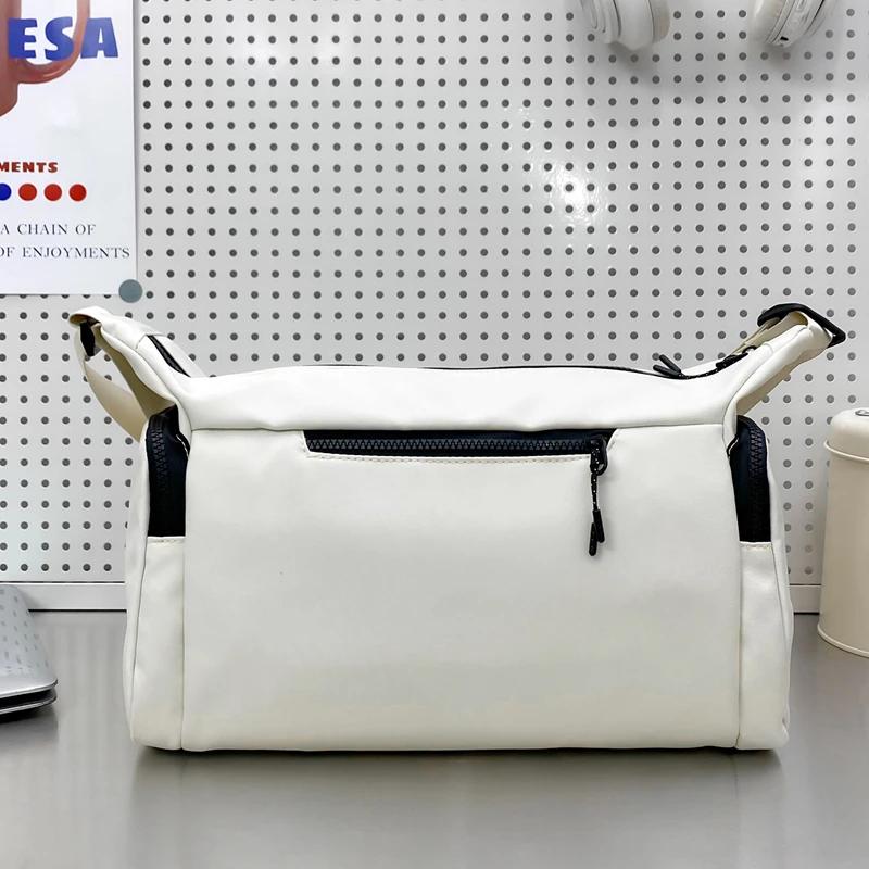 Large Capacity Nylon Crossbody Bag for Women Multiple Pockets Casual Shoulder Bag Elegant Monochromatic