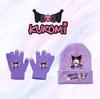 Kuromi Knit Hat & Gloves Set for Teens - Warm, Stylish & Fun