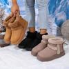Large Size Fluffy Boots Thick-soled Heightening Snow Boots Women's European and American Wind Velvet Northeast Short Tube Thickened Warm Cotton Shoes