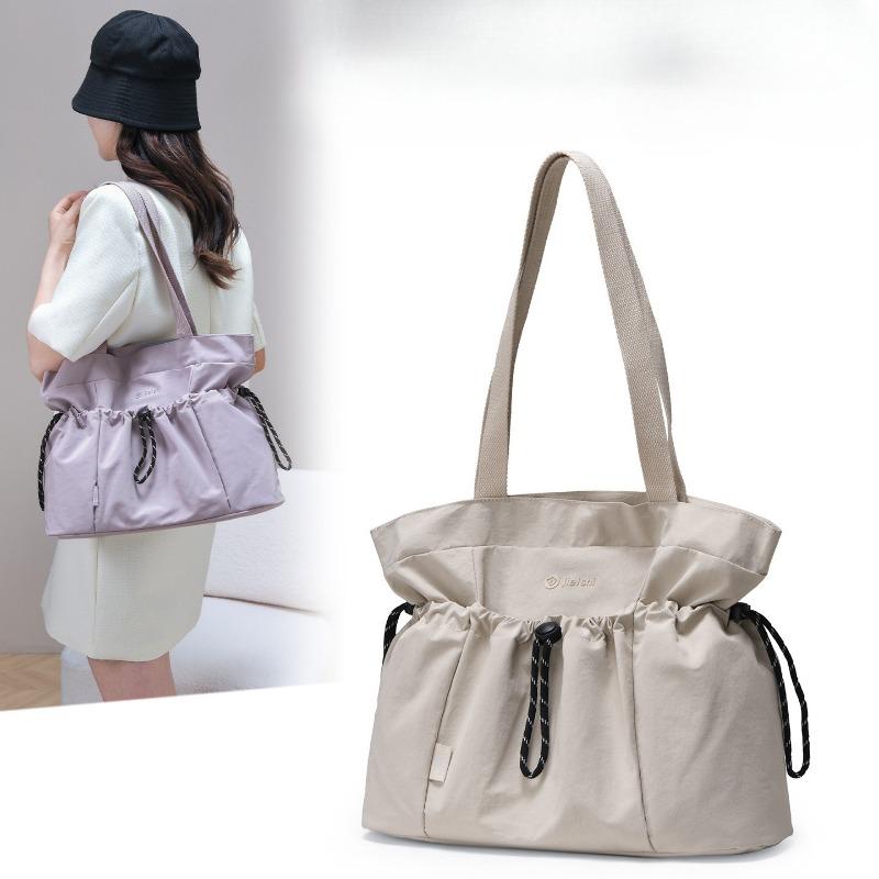 Casual Large Capacity Drawstring Anti-Theft Shoulder Bag Urban Minimalist Tote Bag Casually