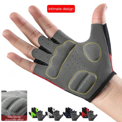 Kurzfinger-Radhandschuhe, Hochelastischer Stoßdämpfungsschutz, Atmungsaktive, verschleißfeste Sport-Frühlings-Sommerhandschuhe
