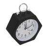 Polygon Alarm Clock Metal Shell Stable Quiet Compact Alarm Clock for Student Black