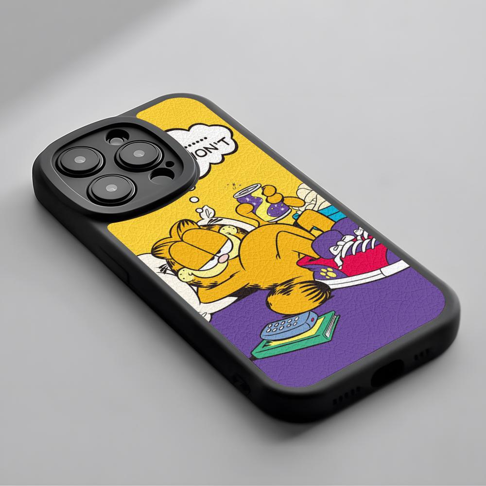 

Gar-fis cute cartoon cat cool design Phone Case For iPhone 16 15 14 13 12 11 Plus Pro Max Lambskin Silicone Cover black iPhone 16 Plus