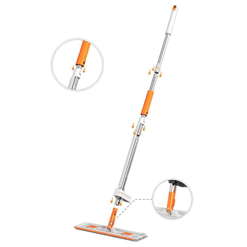 Flat Mops For Floor Cleaning Wet Dry Mop Telescopic Handle Quick Cleaning Tool For Hardwood Laminate Kitchen Bathroom Apartment