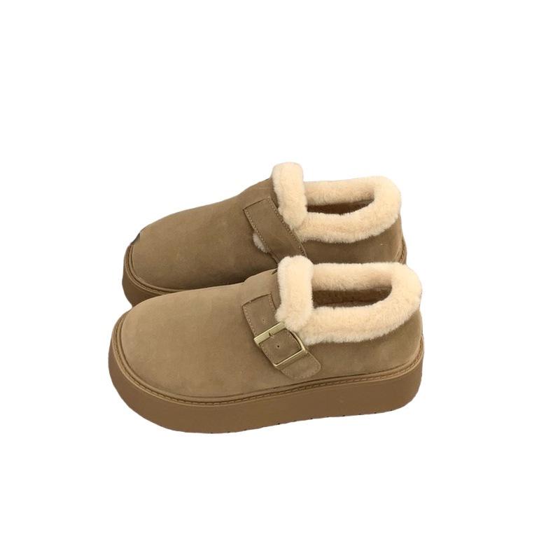 Thick-soled Heightening Cotton Shoes Women's New Winter Shoes Piled Thickened Warm Bread Boken Snow Boots