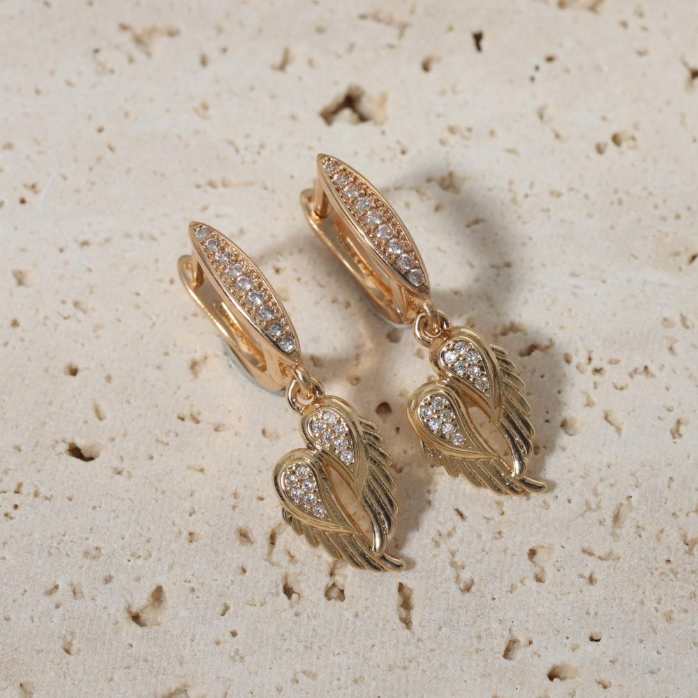 1 Pair Fashion Conch/wings Dangle Earrings for Women Zirconia Earring Jewelry Wedding Party Accessories