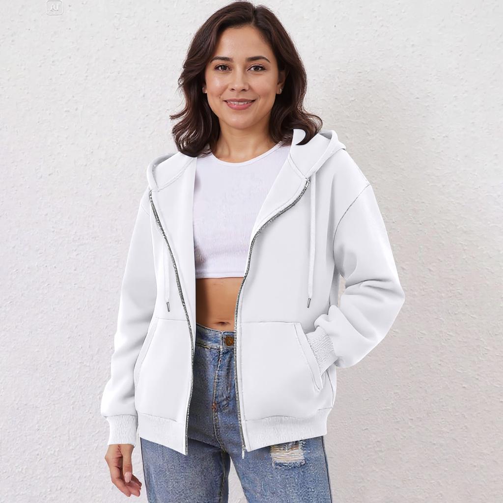 Women's Off Shoulder Zipper Hoodie Sweatshirt Fashion Clothing Casual Jacket