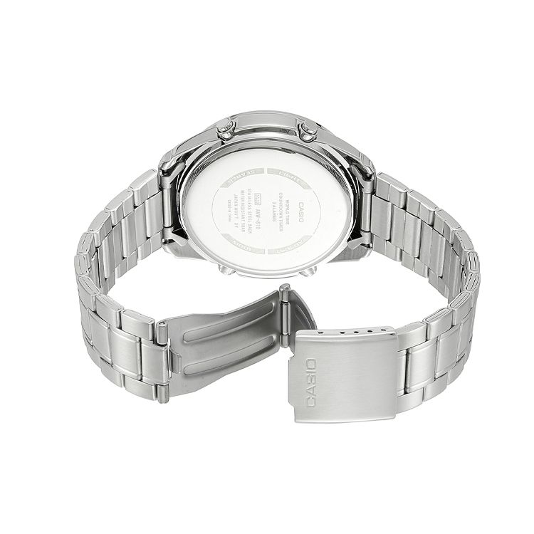 Casio Youth Series Round Dial Three-Hand 50M Water Resistant Quartz Movement Stainless Steel Strap Watch Men Watches White MTH-1058D-7AVPF