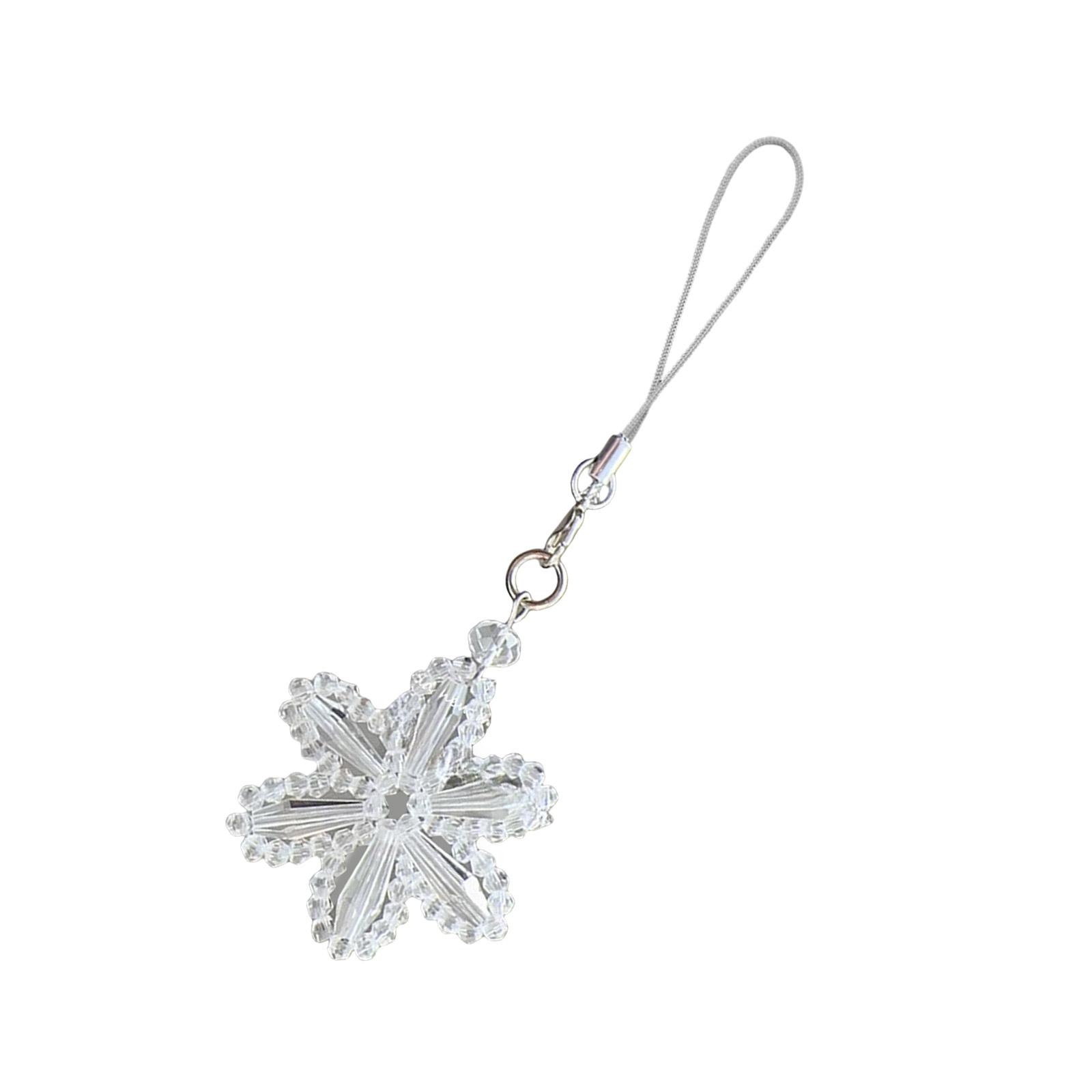 

Fashionable Winter Themed Snowflake Phone Chain Accessory With Crystals Beads Decoration for Festive Occasions 1