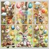 Easter Static Window Stickers Cute Rabbit Egg Wall Decor for Bedroom Glass Cling Holiday Decoration