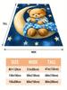 Pc Sweet Teddy Bear Moon Night Sky Fleece Blanket Starry Dream Soft Cozy Throw for Kids Bedtime Gift