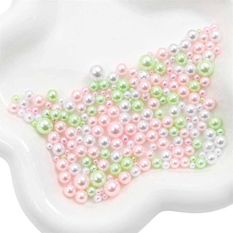 200Pcs No Hole 3-8mm Colorful ABS Round Imitation Pearl Beads for DIY Jewelry Craft Making Home Decoration Art Faux Pearls for Vase Fillers