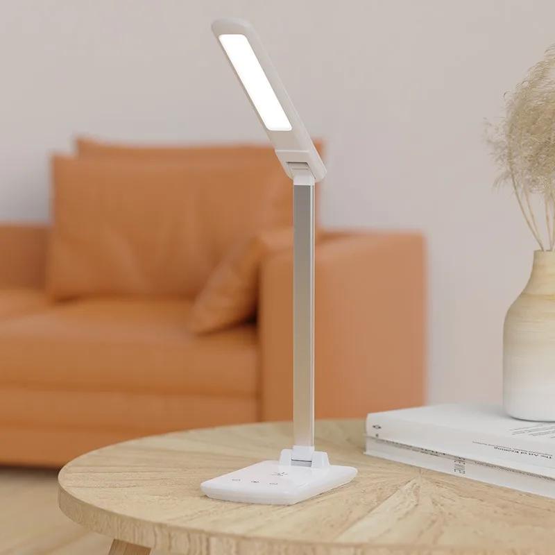 Smart Foldable LED Desk Lamp with Wireless Charger 3-Color Eye-Care Reading Light for Home Bedroom Study Office Decor Table Lamp