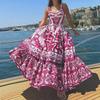 European & American Women's Bohemian Elegant Light Luxury Printed Midi Dress