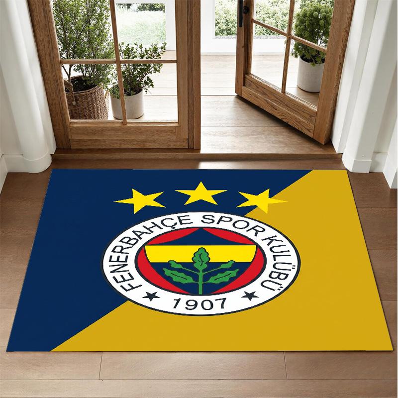 Fenerbahçe FC Design Crystal Velvet Rug Soft Decorative Mat for Bedroom Entrance