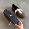 Sheepskin Version~ 2025 New Retro Niche Round Head Lace-up Flat Bottom Casual Sports Fashion Low-top German Training Shoes Women