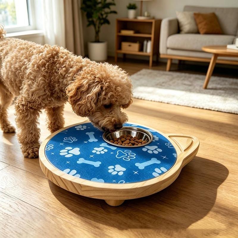 Dog Nail Board With Metal Treat Bowl for Puppies Medium and Large Dogs, Wooden Scratch Station for Indoor Reward Routine and Daily Dog Play