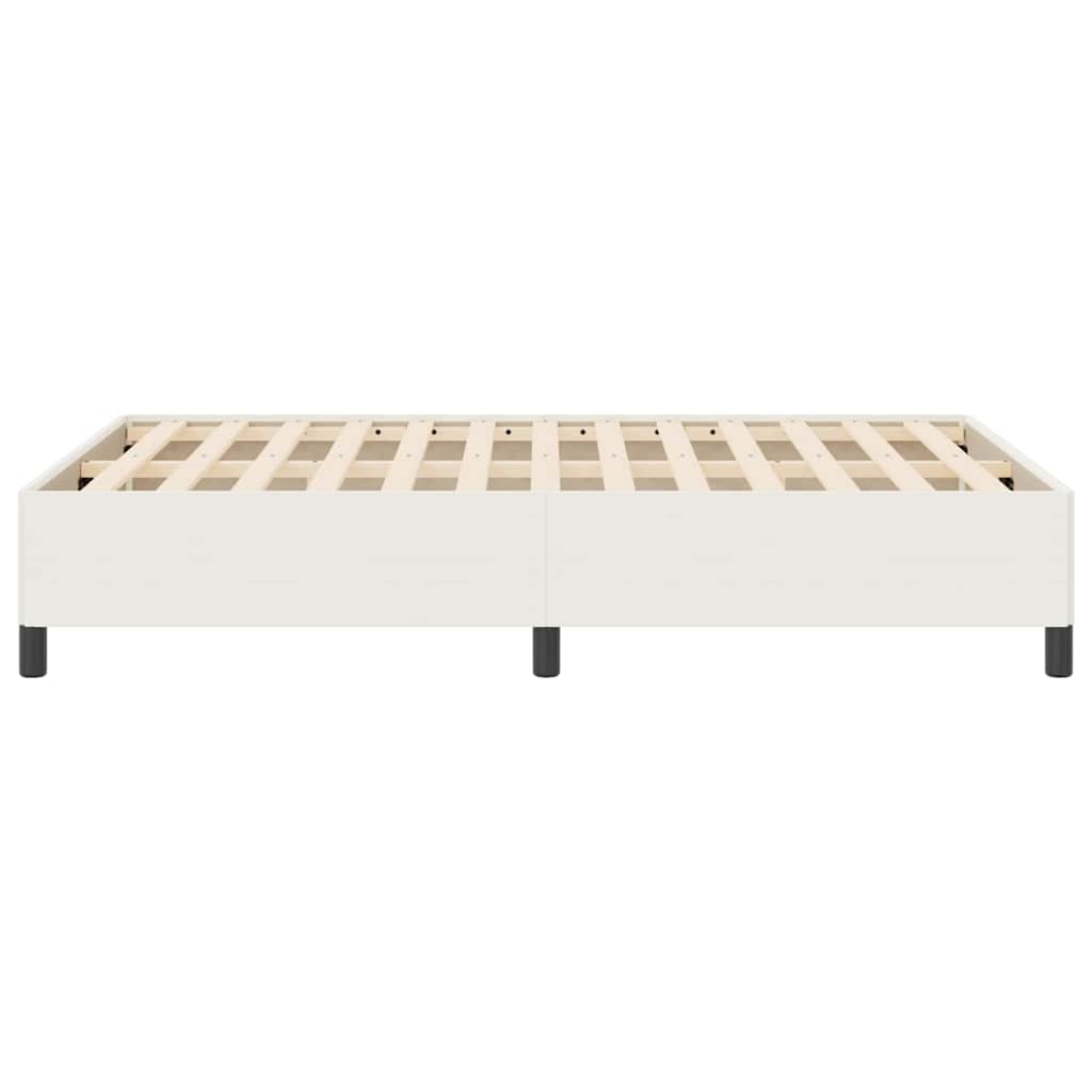 Box Spring Bed Cream 140 x 190 cm Cord Fabric