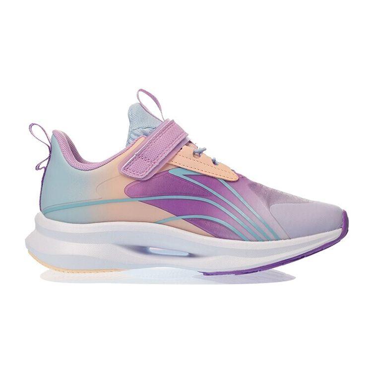 Li-Ning Lightweight Shock Absorbing Non-Slip Wear-Resistant Breathable Low-Top Running Shoes Kids Sneakers Light-Purple YKFR030-6