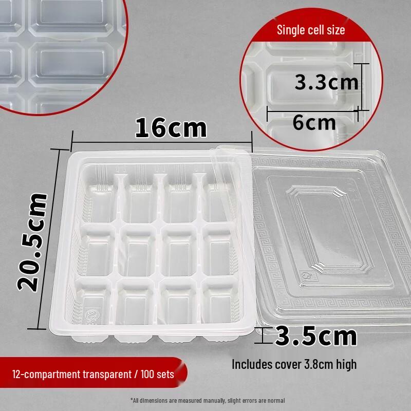 12-Compartment Disposable Dumpling Storage Boxes