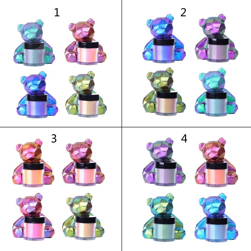 4 Box Chameleon 4 Color Intense Colorshift Pigments Powder for Resin Crafts Tumblers Powder Pigment for Paint Crafts