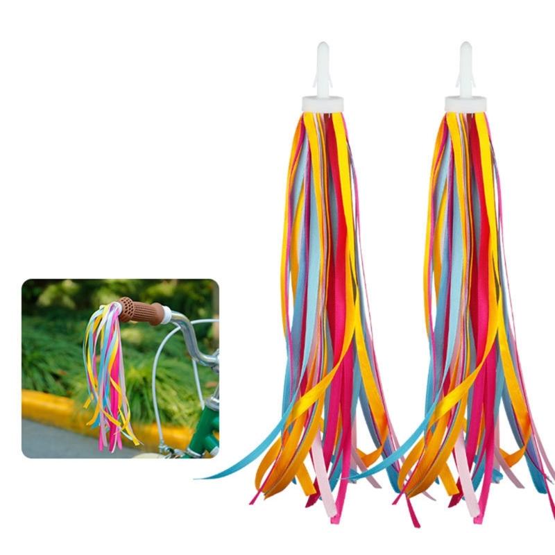 Bike Handlebar Streamers Lightweight Colorful Bike Tassels Ribbon Bicycles Ornaments Scooter Streamers for Girls Boys