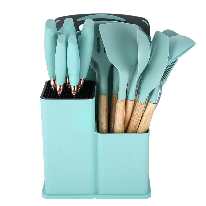 BeiYou 19-Piece Green Silicone Kitchen Utensil Set