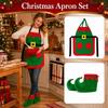 Gift Funny Christmas Apron Set Stain-proof Protective Kitchen Cooking Apron Unisex Cute Christmas Cosplay Costume Cosplay Party