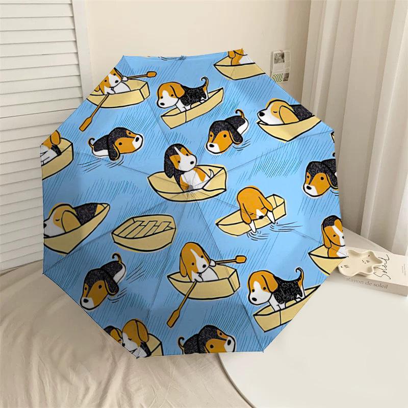 

1PC Beagle Paperboat Umbrella-8-Rib Reinforced, Automatic Open, Lightweight & Durable, Fashion Accessory for Outdoor-L0374
