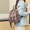 Campus Retro Plaid Backpack Junior Senior High School Student Schoolbag Girls Large Capacity Class Book Bag