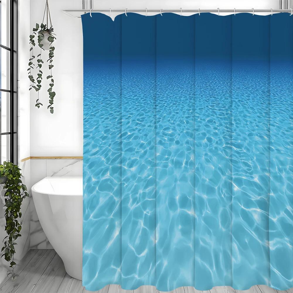 Ozean Unterwasser Duschvorhang, Dekorativer Badezimmer Duschvorhang, Wasserdichter Duschvorhang Mit Haken