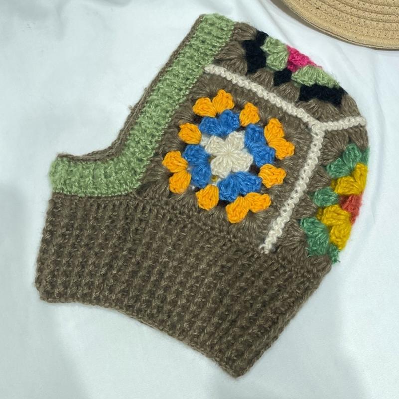 Dzianinowa kominiarka z wzorem kwiatowym dla uczniów, dorosłych. Wiatroszczelna czapka zimowa, ochrona szyi. Dla nastolatków, utrzymująca ciepło. Czapka rowerowa