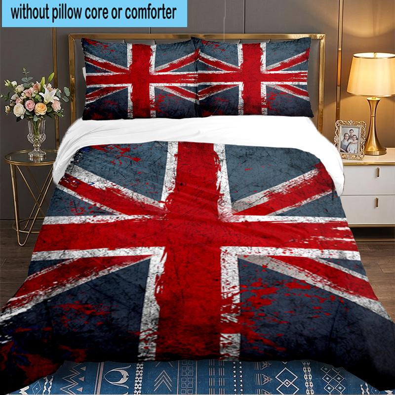 British Flag Artwork 3PCS Bedding set,Ideal for 1pc Duvet Cover And 2pcs Pillowcases Perfect for Fan gift,Ideal for Bedroom, Dormitory