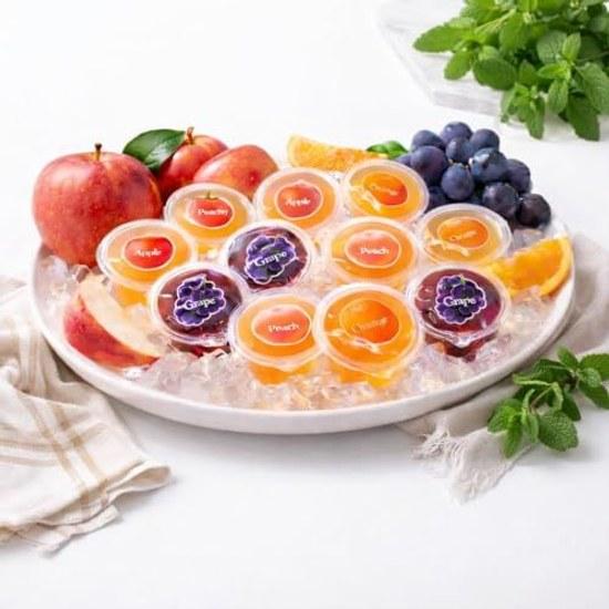 Ace Bakery 100 Fruit Juice Jelly 100-piece Set (ApplePeachOrangeGrape) Mixed Individually Wrapped Bite-sized Large Capacity Commercial Use Snack