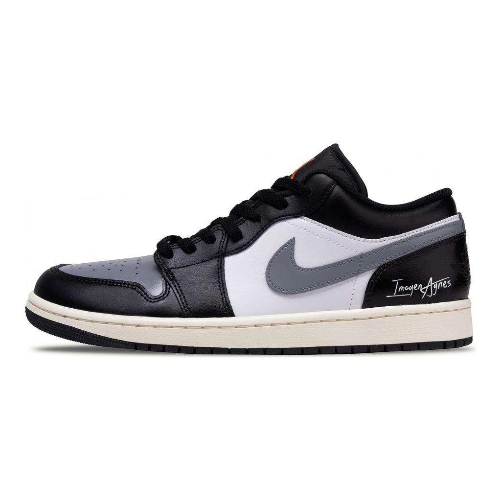 Jordan Air Jordan 1 With Mist Shadow Abrasion Resistant Low top Vintage Basketball Shoes Unisex Black Gray 553558-081(Team73-)