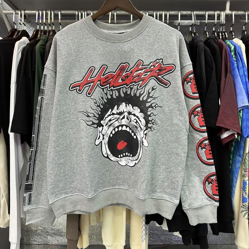 [Autumn and Winter Series] Fog High Street Washing Water Old Heavy Industry Head Printing Casual Sweater Couple Hoodie