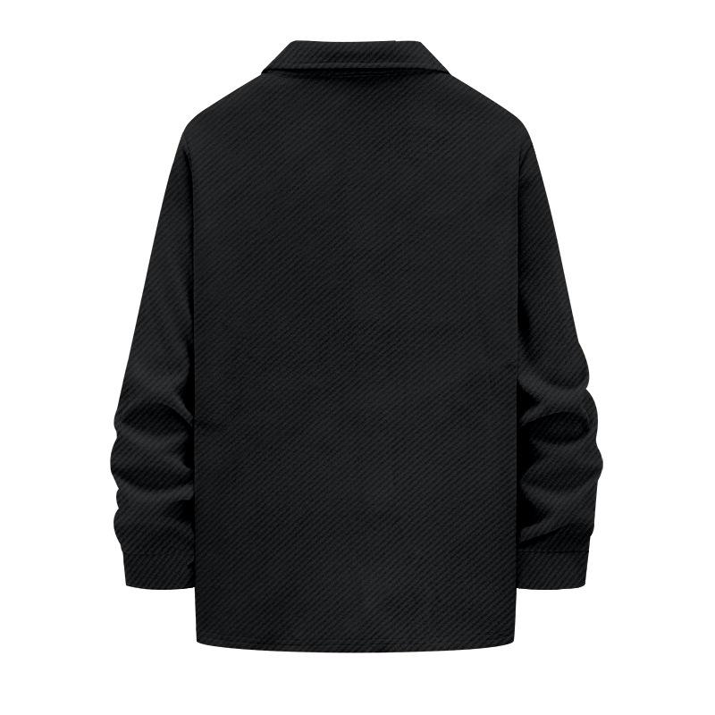 Herren Unifarbene Lässige Jacke mit Langen Ärmeln und Revers - Herbst/Winter Kollektion