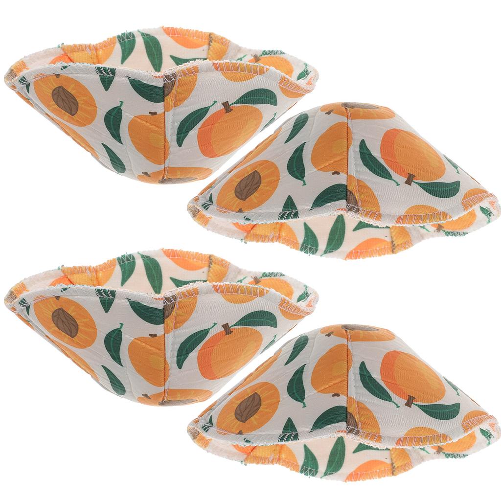 4pcs Microwave Bowl Cover Colorful Fruit Pattern Heat Resisting Anti-Slip Mat For Hot Bowls Kitchen Supplies Bowl Holder