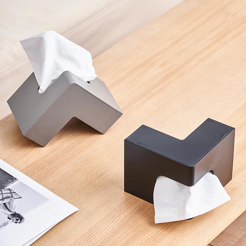 1PC Paper Holder High-value Tissue Creative Box Simple Creative Modern L-shaped Nordic Japanese Instagram 13.5x8x5cm