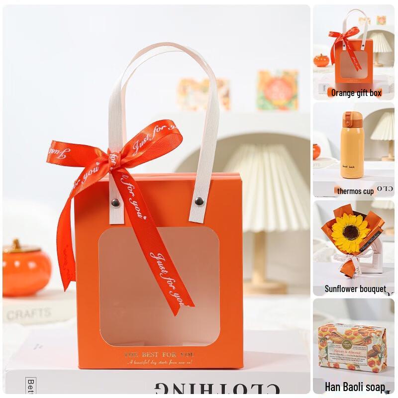 Thermos Cup & Flower Gift Set Set 27 - Thermos Cup + Flower Bouquet + Soap