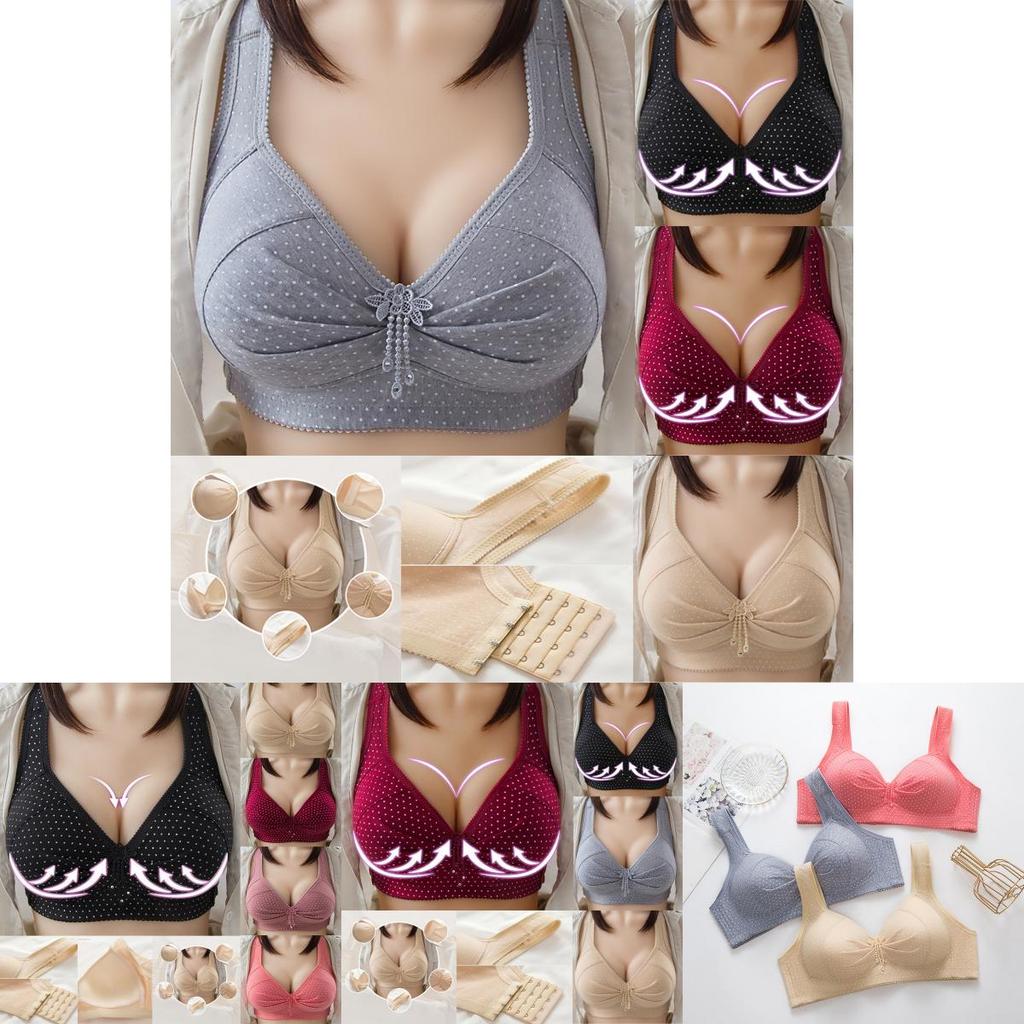 Women Push Up Full Coverage Bra Deep-v Wireless Lace Bra For Comfortable All-day Wear