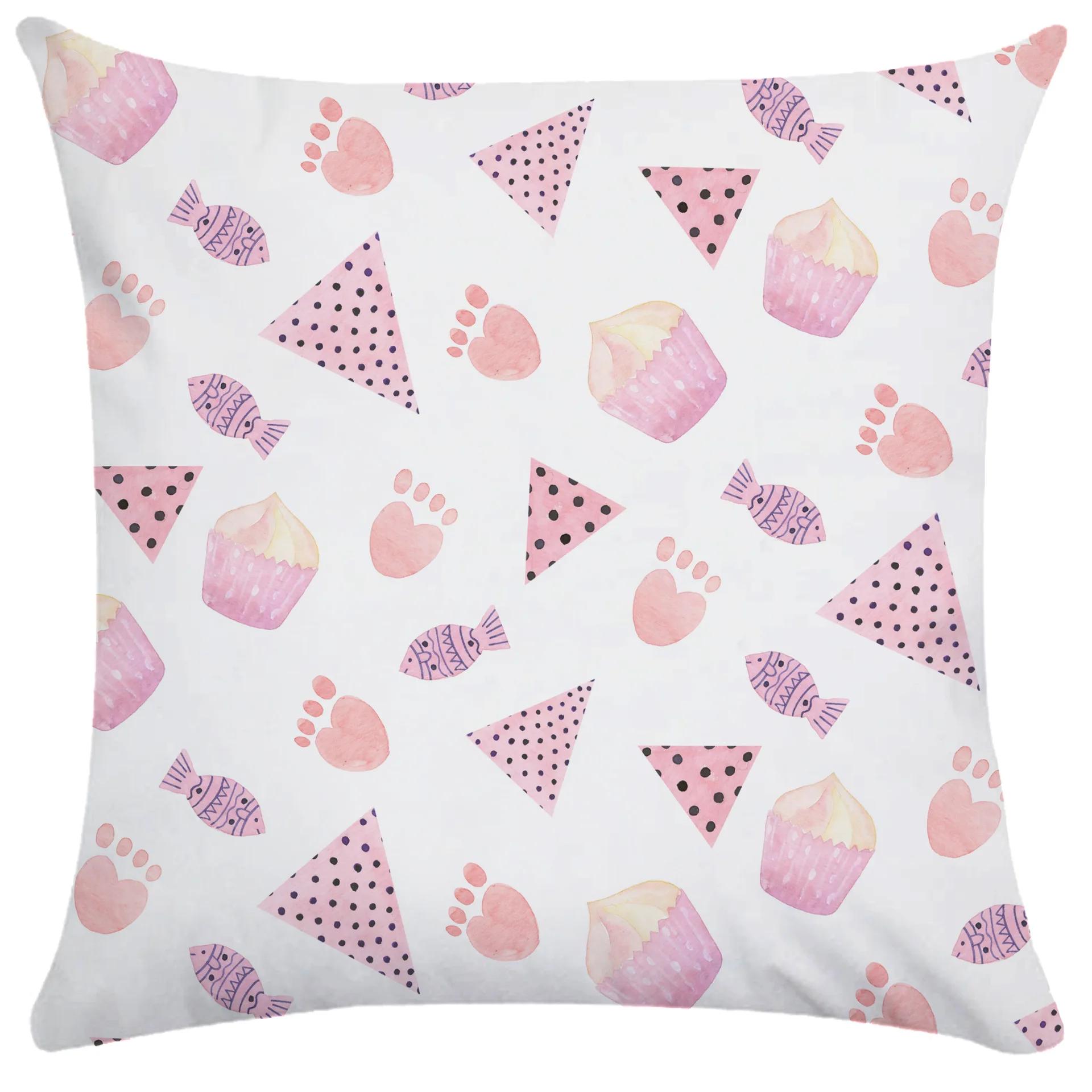 

Чехол для подушки в виде торта и конфет для девочек, диван-кровать, диван для гостиной, милый пончик, мороженое 40x40cm