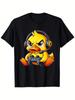 Funny Duck Gamer T-Shirt with Headphones & Controllers - Retro Gaming Graphic Te