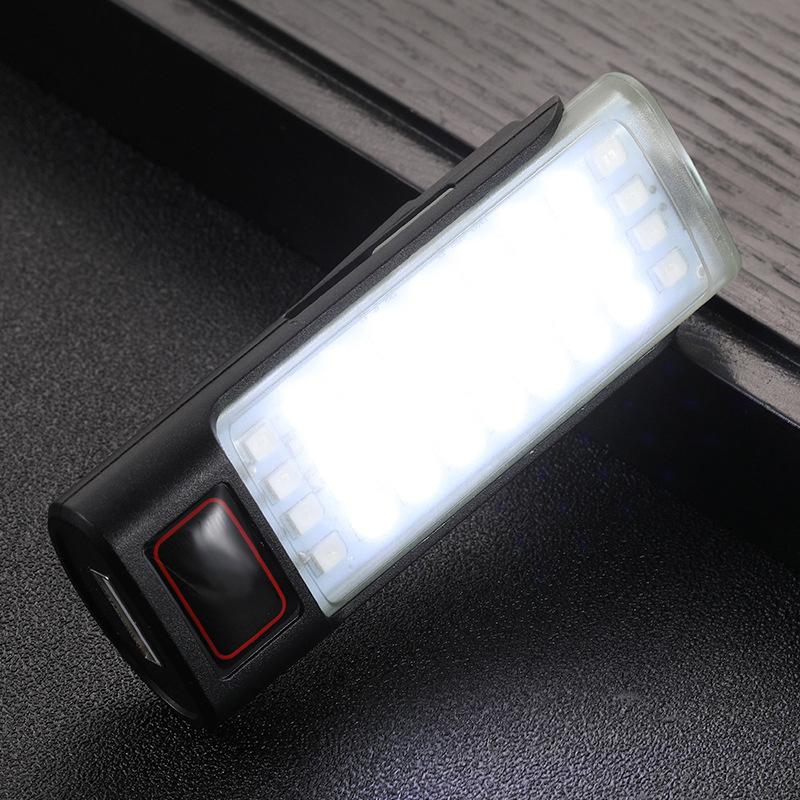 Rechargeable Mini Led Flashlight Worklight Keychain Light Camping Lamp Easy To Carry Multiple Lighting Modes Waterproof Material