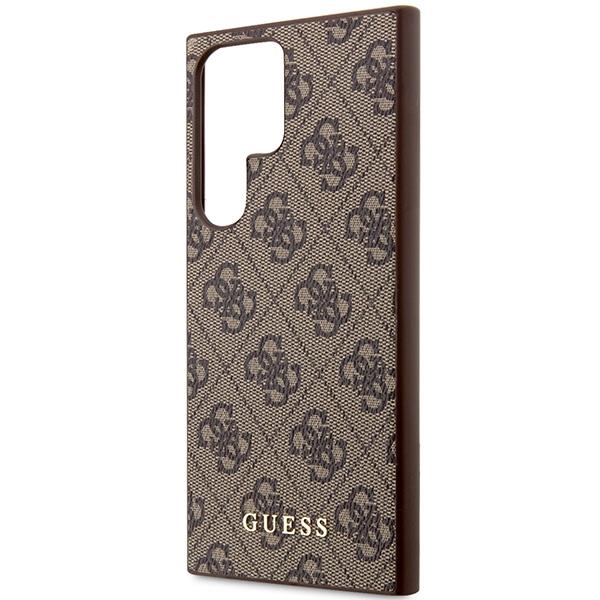 Case for Samsung Galaxy S23 Ultra Guess Metal Gold Logo Brown