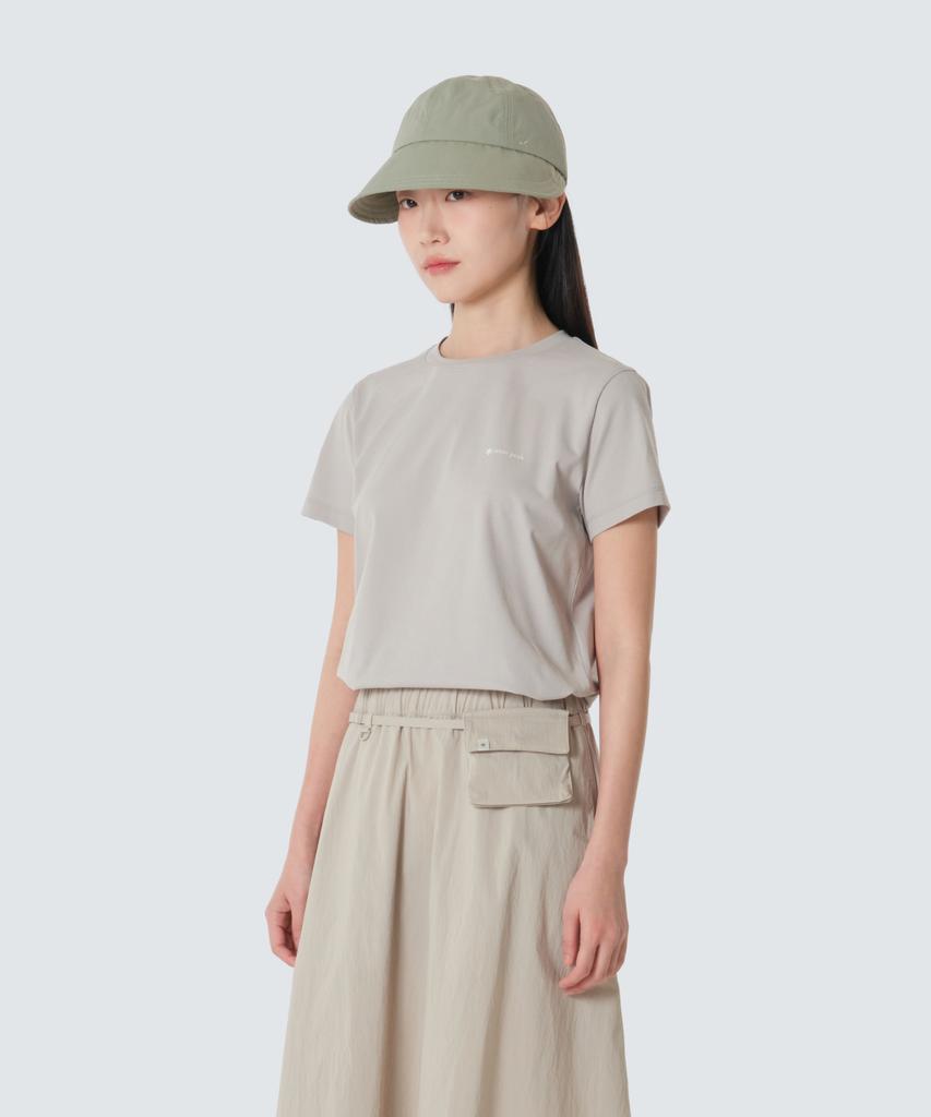 SNOWPEAK APPAREL Regen Quick-Dry Women'S Slim Fit Short Sleeve T-Shirt (S26Mwtts51) Light Beige