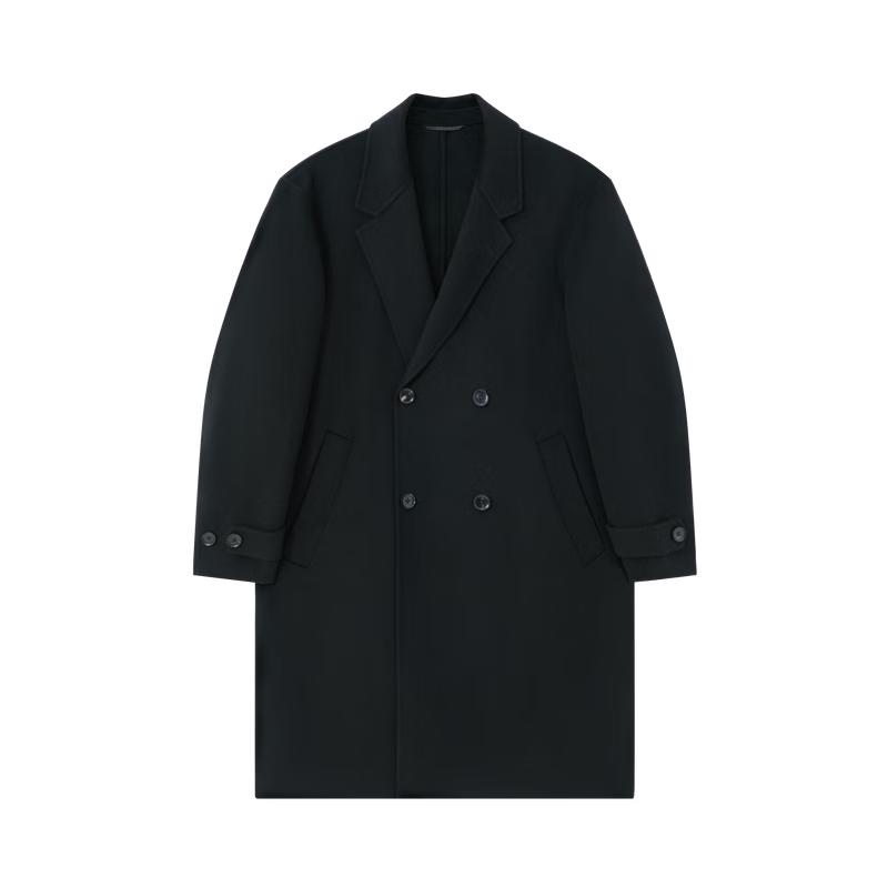 K-Boxing Men's Double-Breasted Wool Blend Overcoat