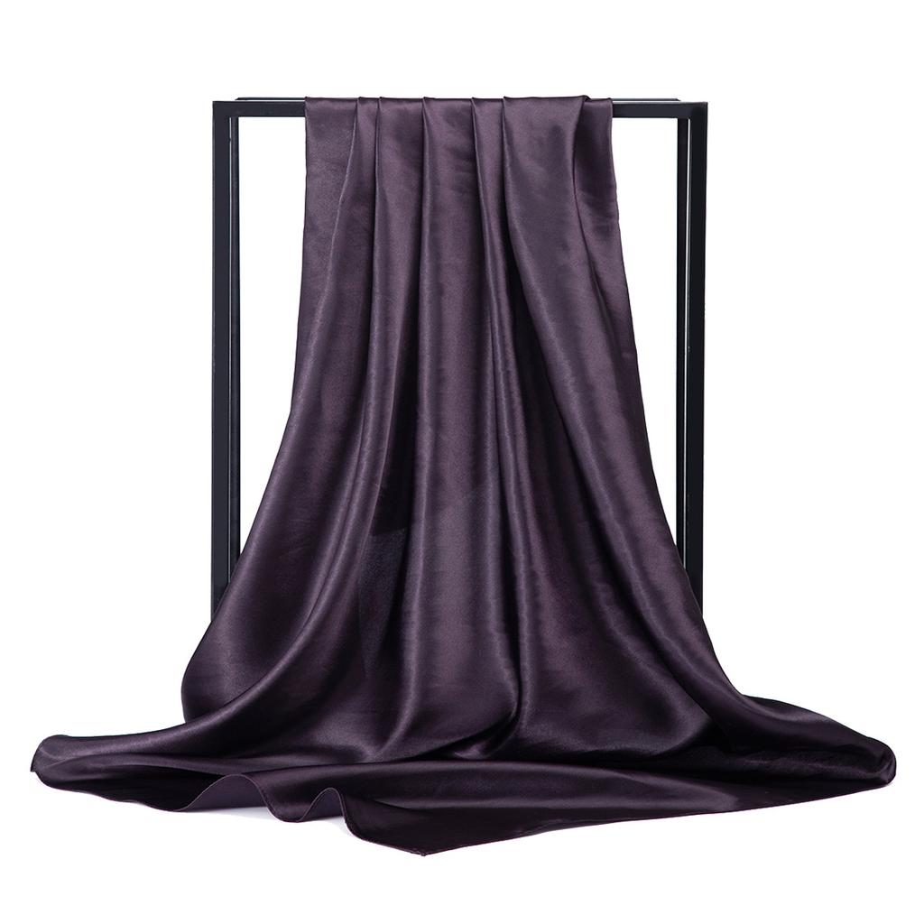 Vysoce kvalitní čtvercový hedvábný šátek 90*90 cm Dámské jednobarevné šály a šátky Kancelářská dáma Vlasy Krk Foulard Indie Muslimský šátek na hlavu Pareo